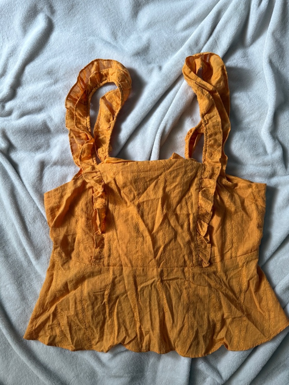 LC Lauren Conrad Ruffled Tank in Amber Gold